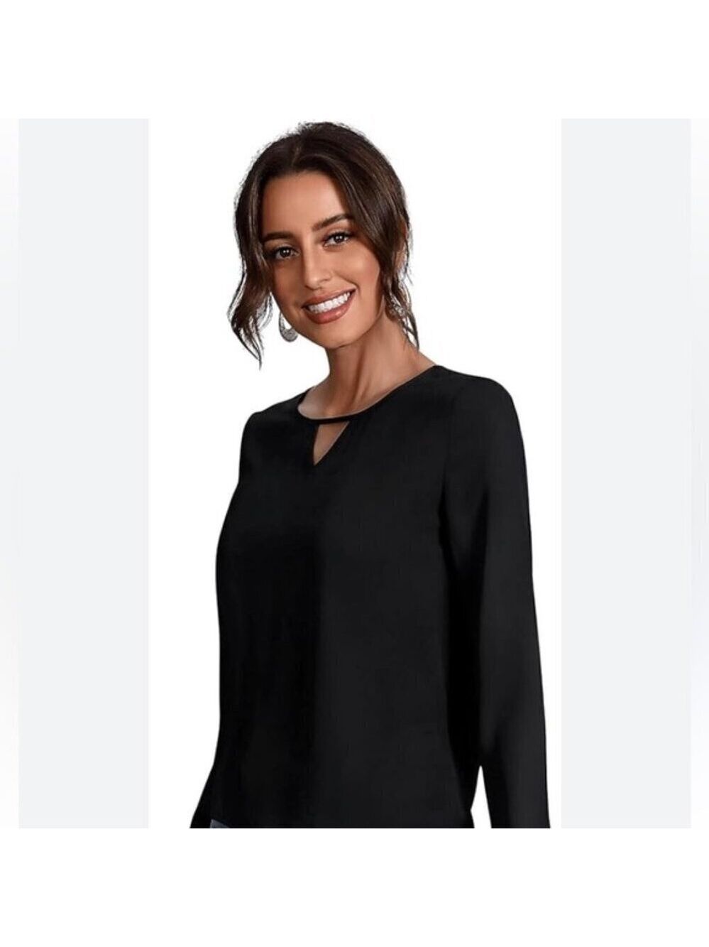 Liz Lange Black Long Sleeve Blouse Size XL